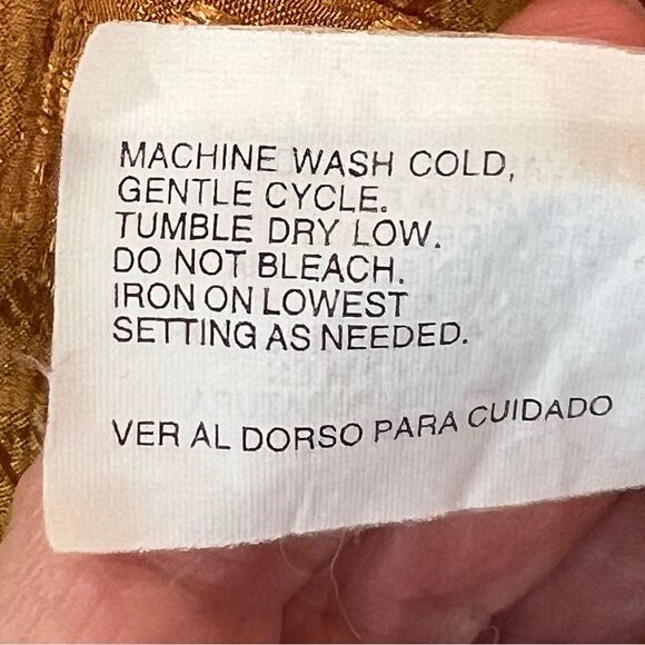 Vintage Christie & Jill oriental inspired blouse, gold/yellow EUC medium - Picture 4 of 7